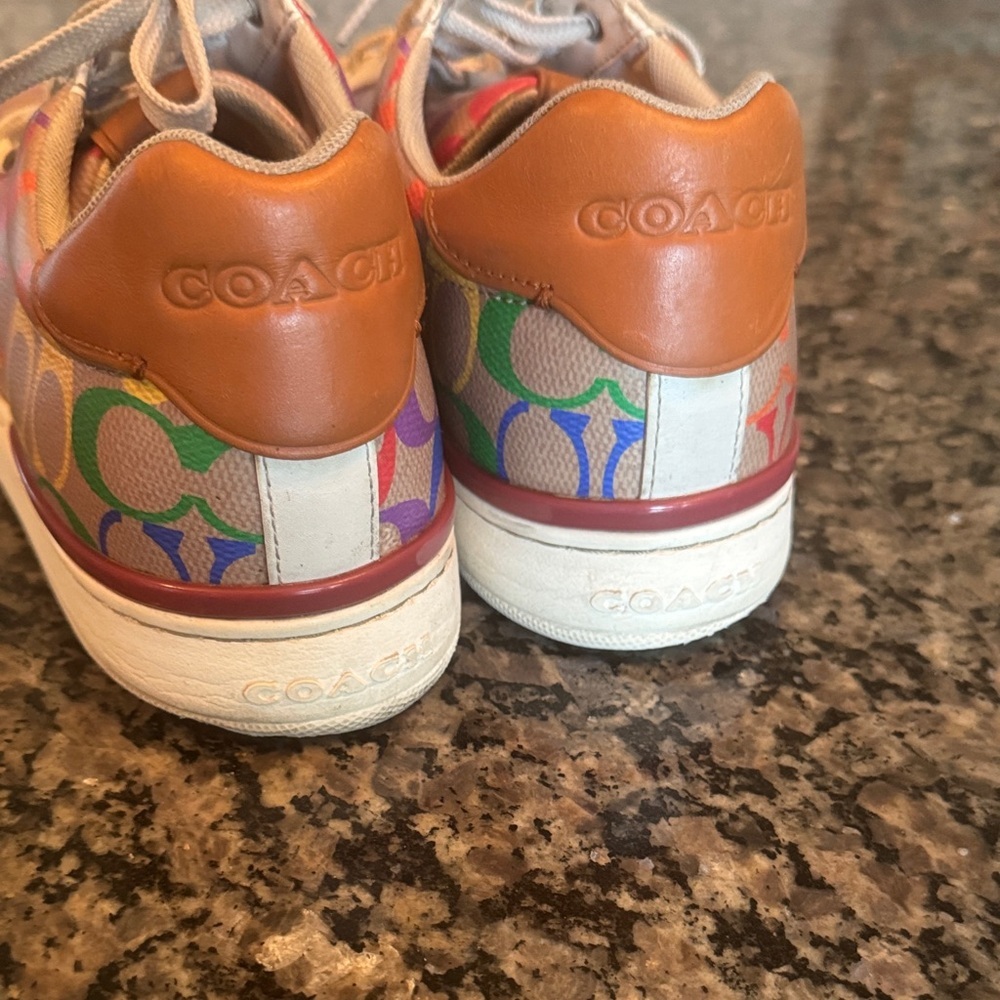Coach Clip Colorful Logo Pattern Sneakers 10 - Picture 9 of 15